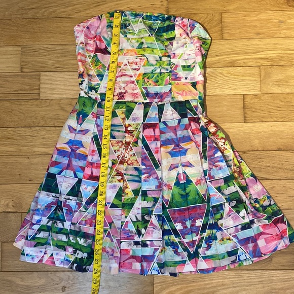 Amanda Uprichard Silk Strapless Geometric Garden Print Mini Dress Florals M - Picture 17 of 17